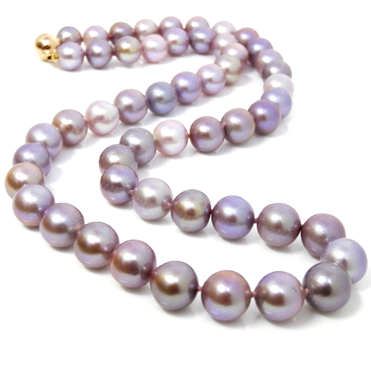 Pink to Purple Round Edison Pearl Necklace